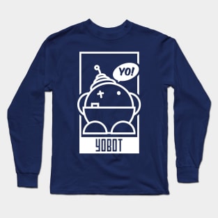 Yobot! Frame - White Ink Long Sleeve T-Shirt